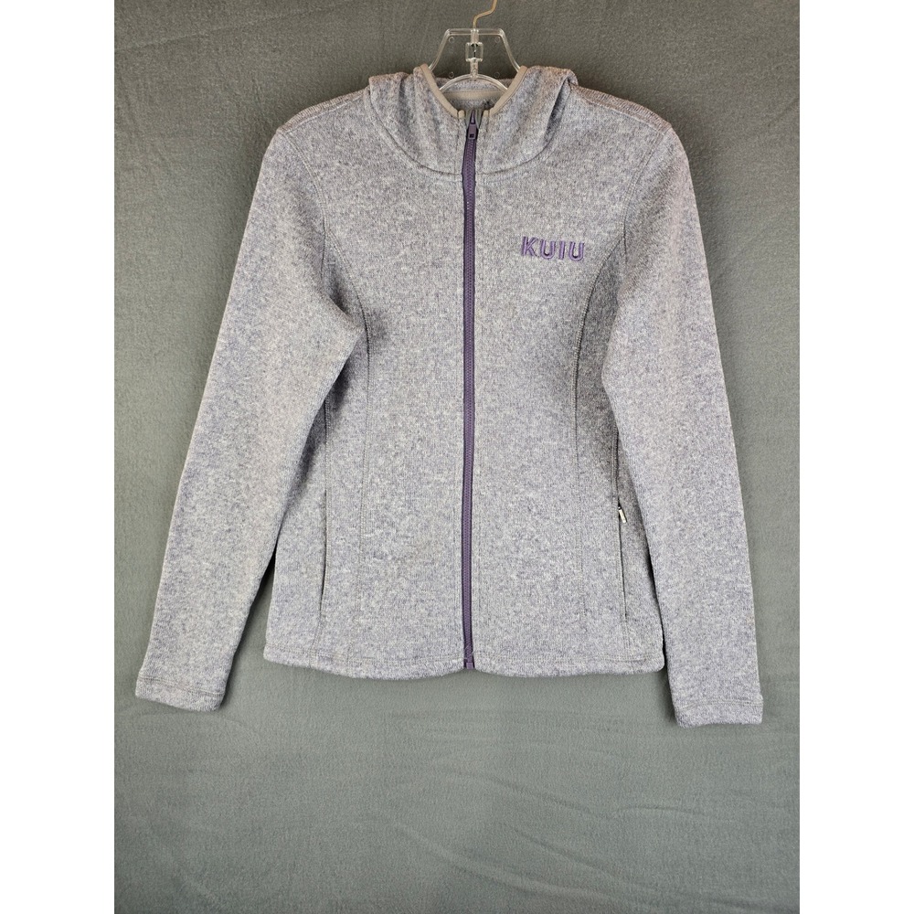 Kuiu Basecamp Women's Zipped Up Hooded Sweater Thumb Loops size M gray
